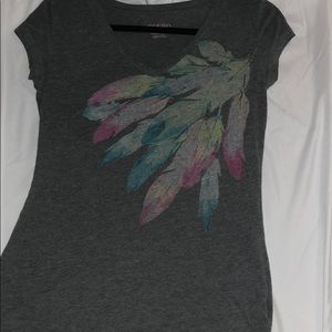 Dark grey feather top